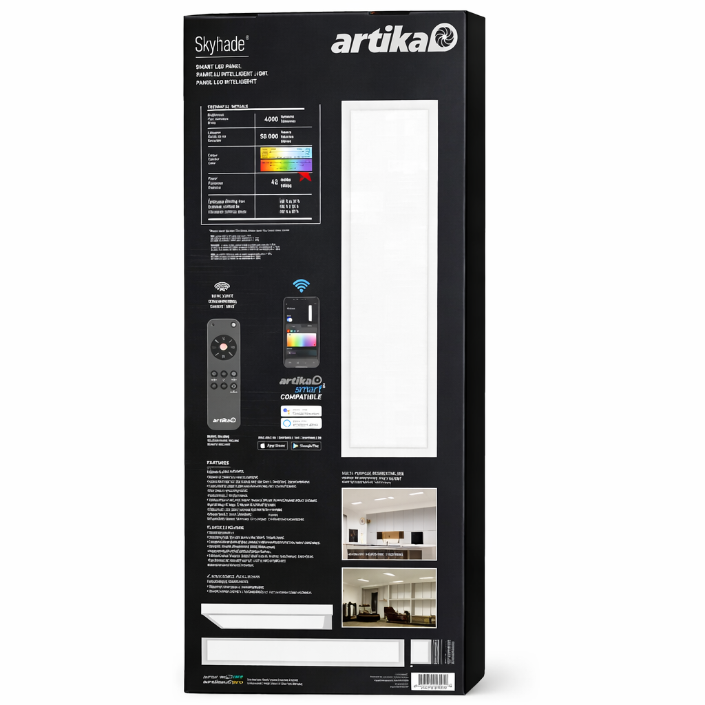 Panneau DEL intelligent Artika Skyshade 4000 lm – RGB + Blanc ajustable – 50 000 h