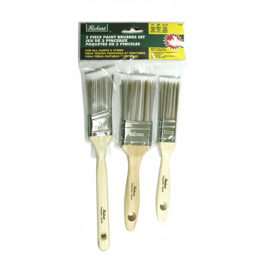 ENSEMBLE DE PINCEAUX (2 DROITS 30 ET 50MM, 1 ANGULAIRE 38MM)