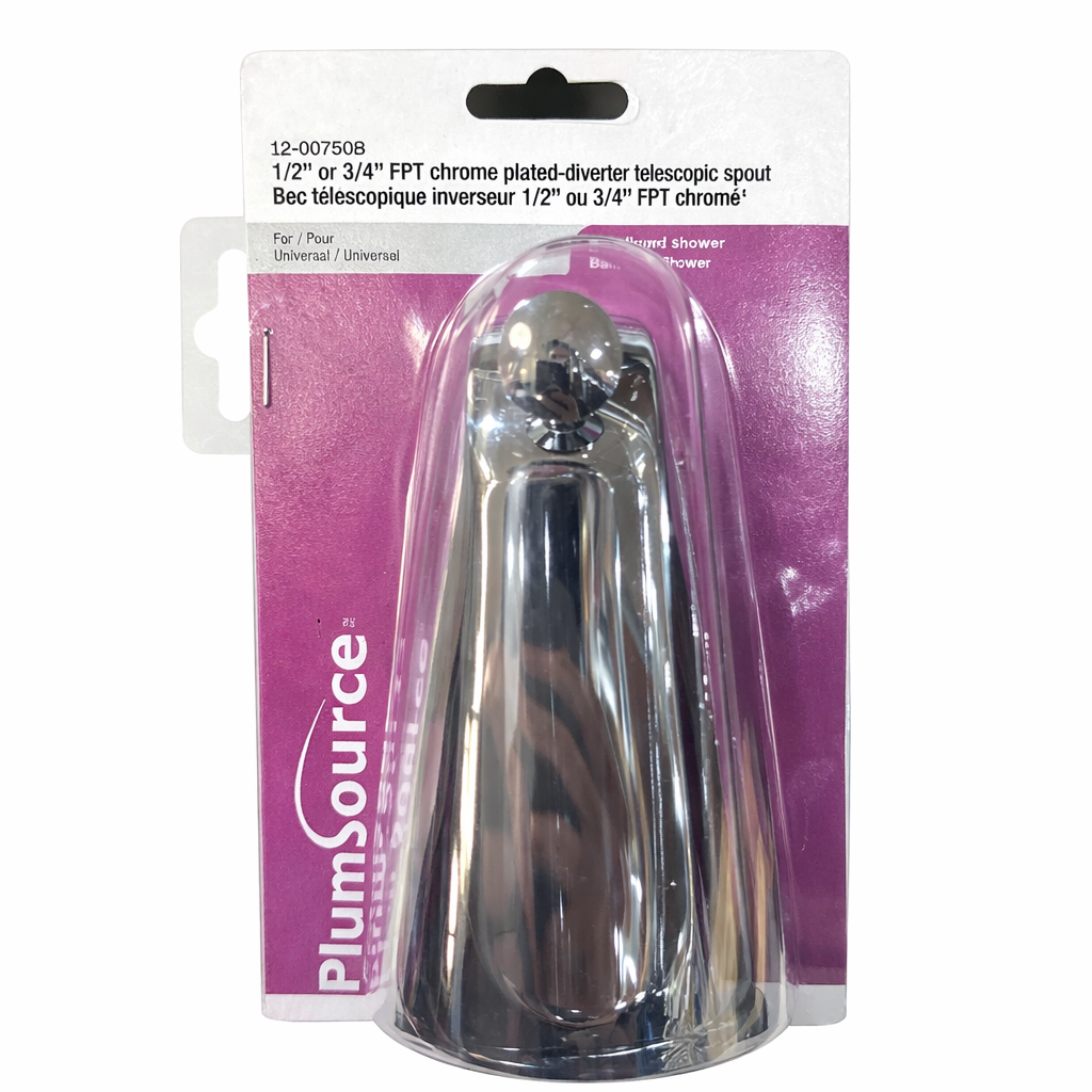 BEC TÉLÉSCOPIQUE 1/2" OU 3/4" FPT CHROMÉ